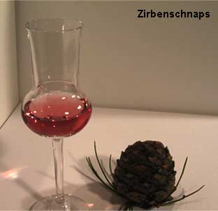 Seine neueste Creation: Zirbenschnaps